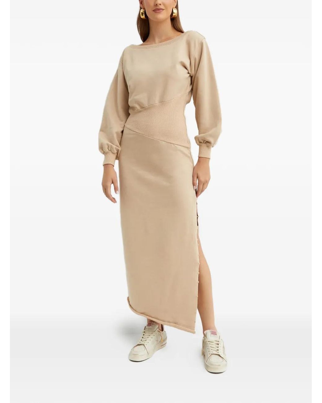 SER.O.YA Natural Side-Split Maxi Dress