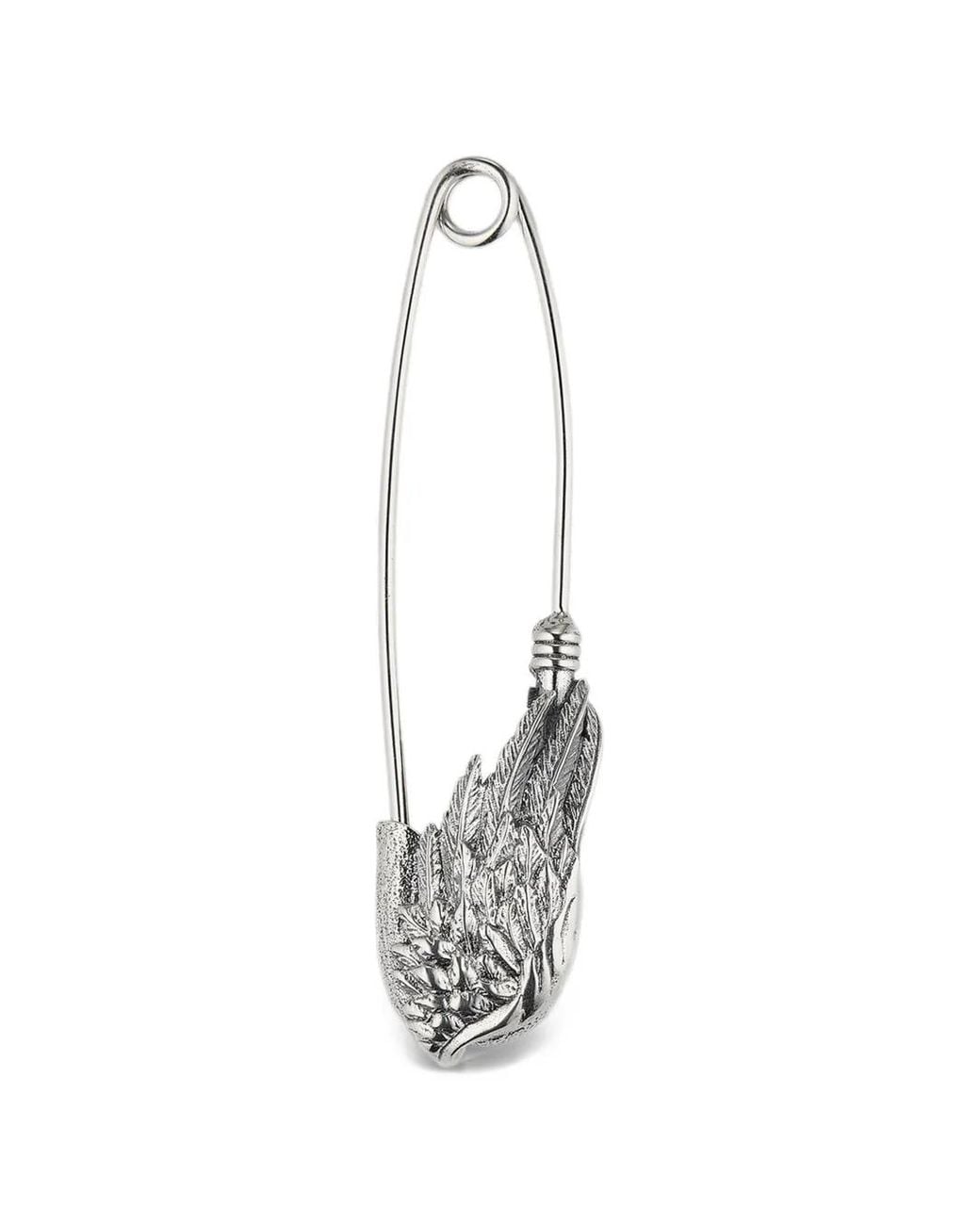 Emanuele Bicocchi White Ala Safety-Pin Brooch