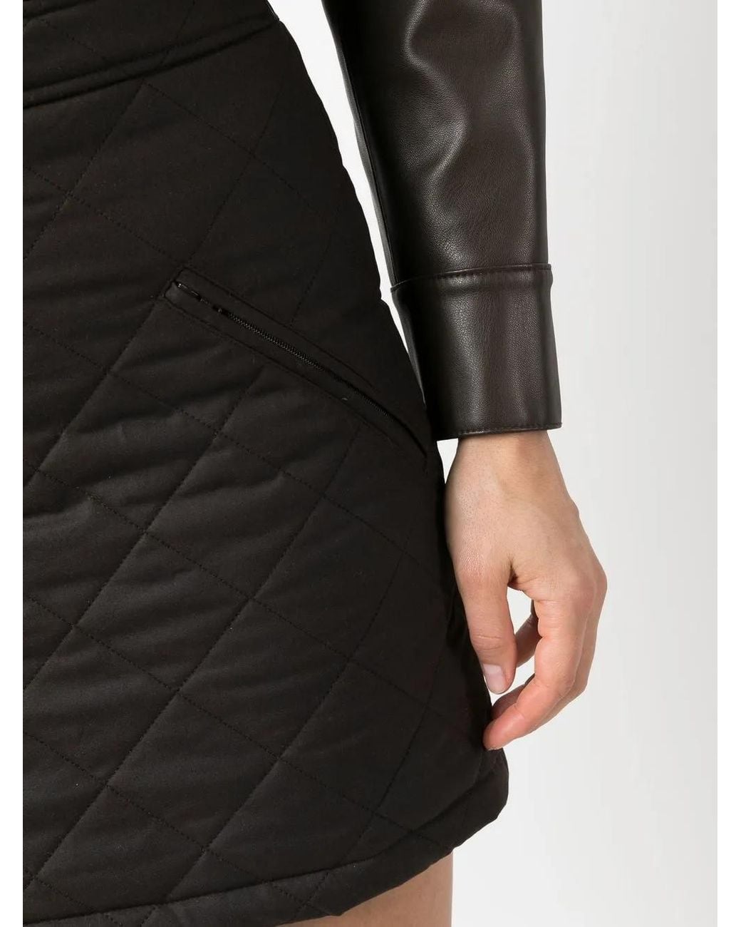 Burberry Black Cotton Miniskirt Diamond Quilting