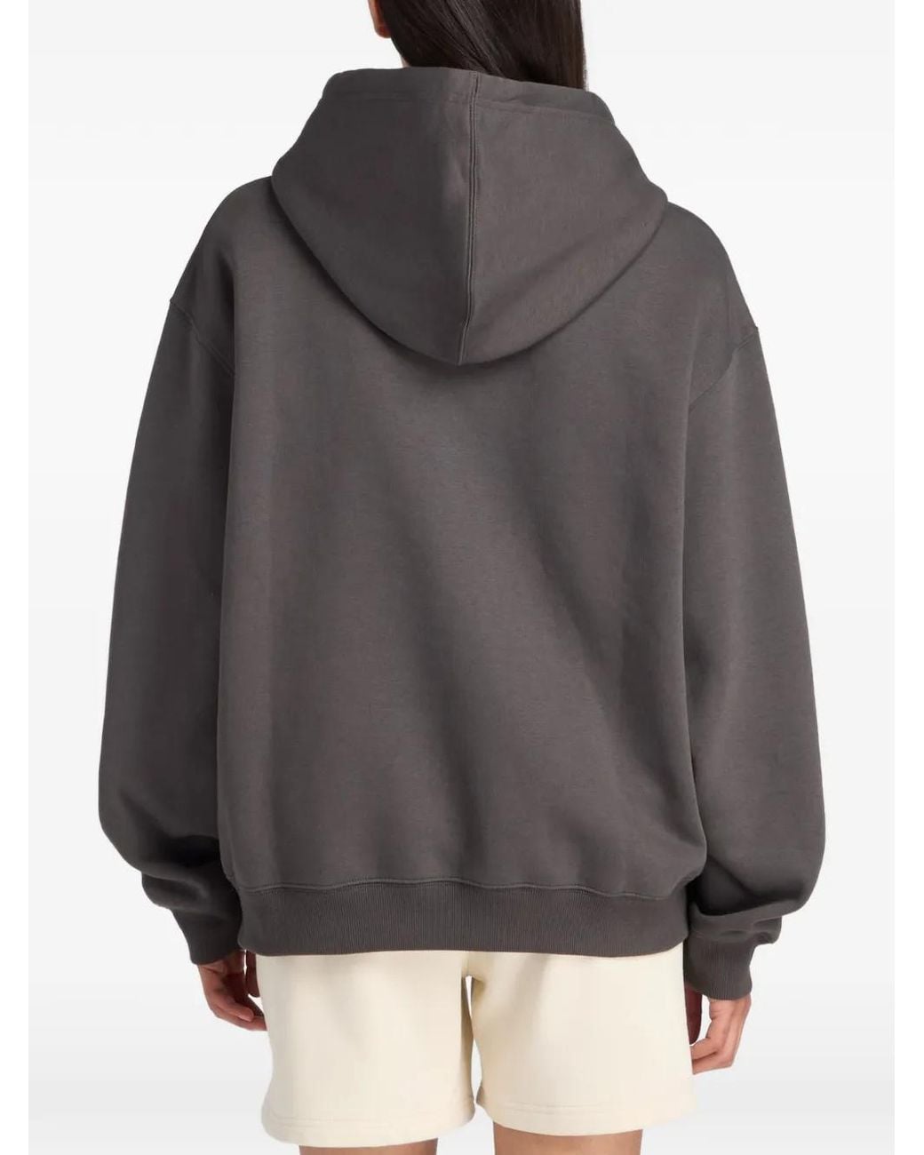 New Balance Gray Hoodie À Logo Brodé