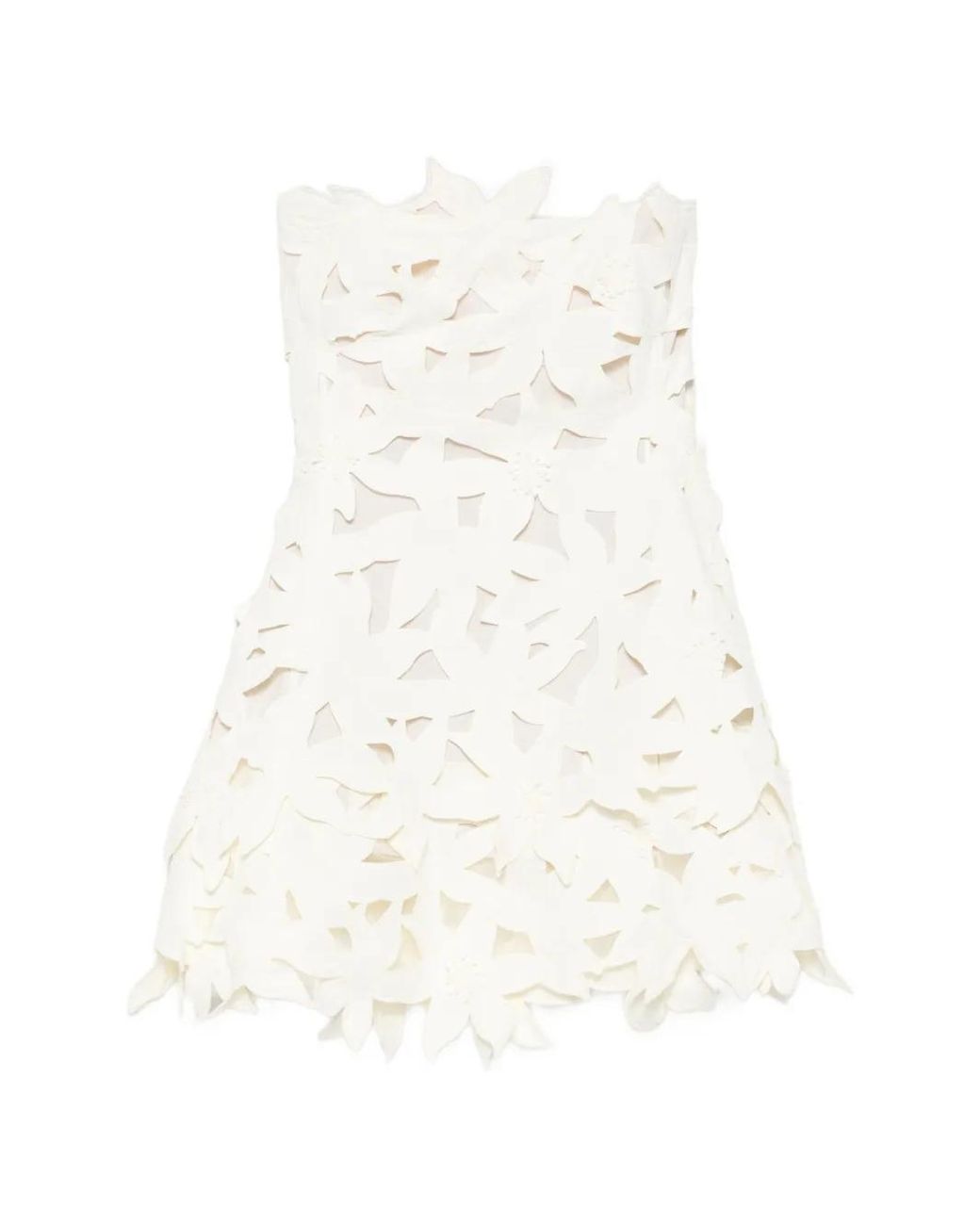 Jonathan Simkhai White Miri Embroidered Cotton Bustier Mini Dress