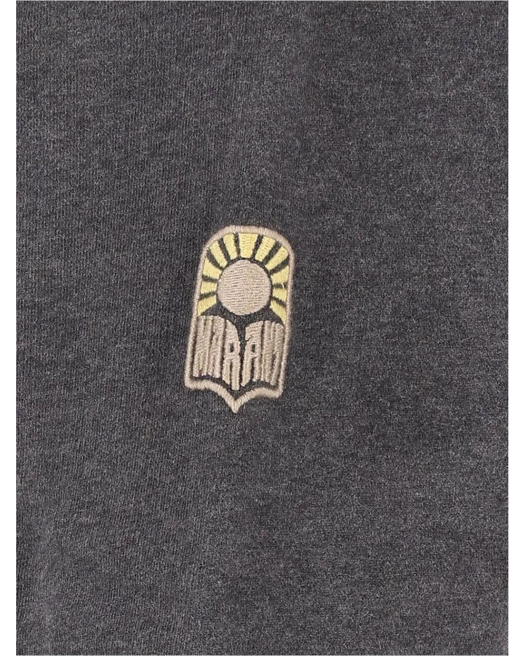 Isabel Marant Gray High-Neck Logo-Patch Sweater for men