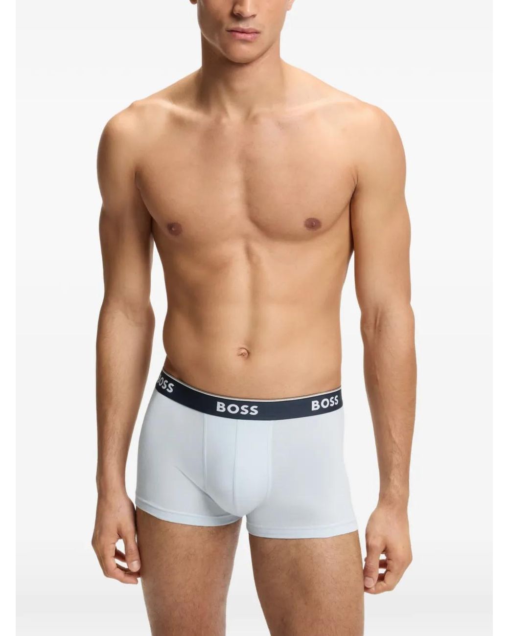 Boss Blue Logo-Waistband Boxers Set (Set Of Three) for men