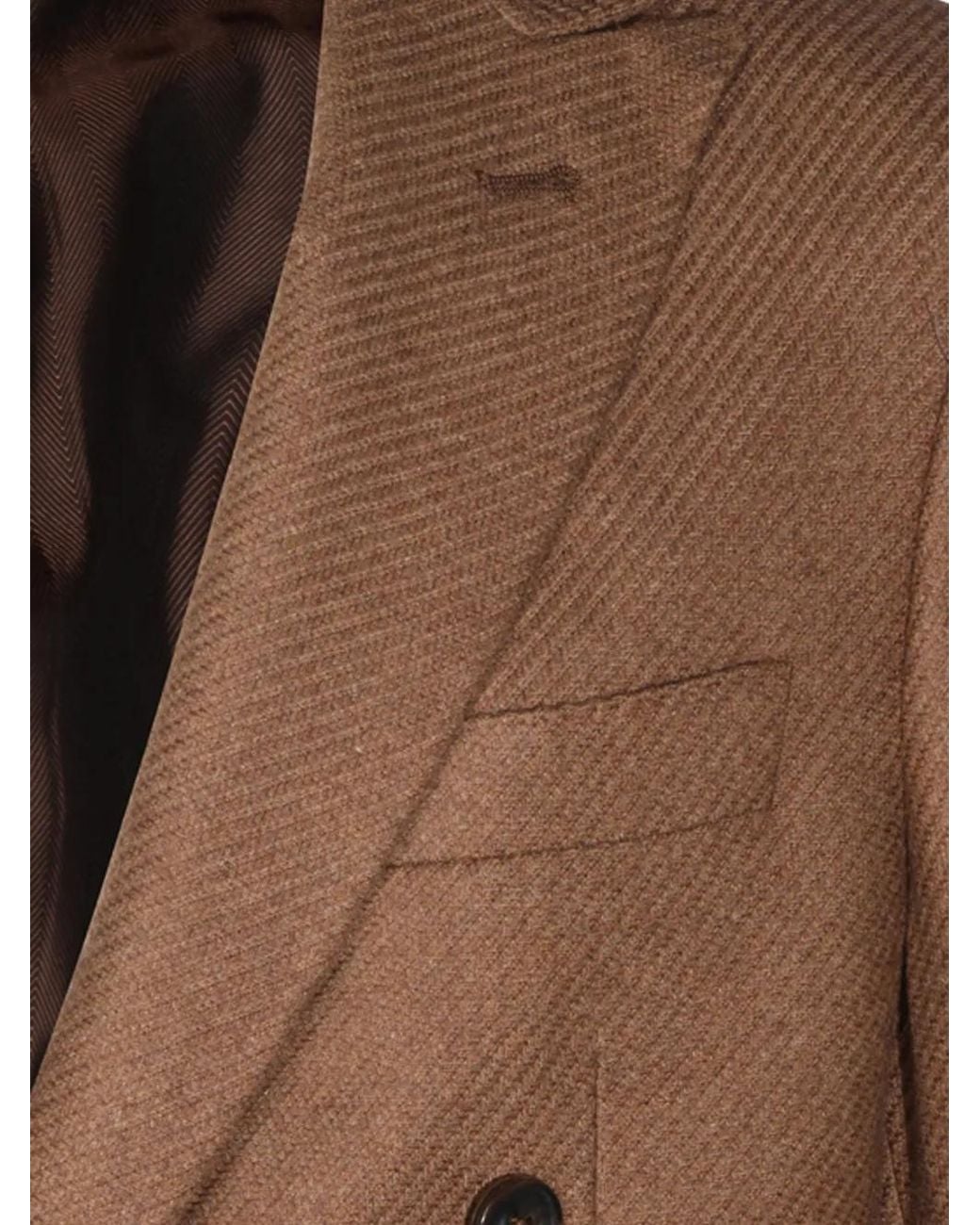 Canali Brown Double-Breasted Blazer for men