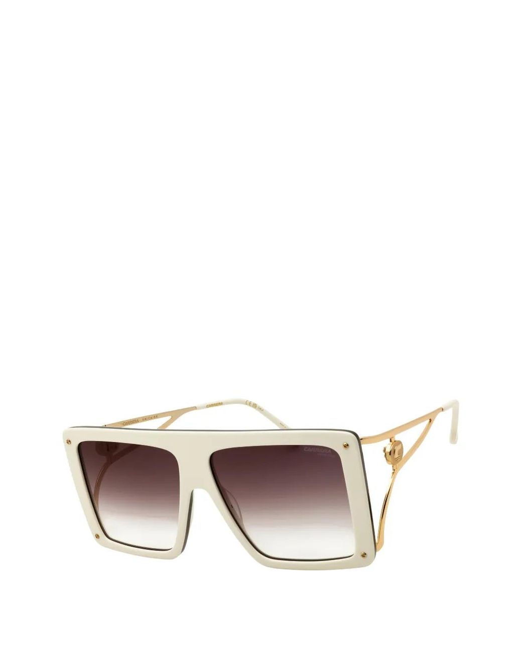 Carrera White Geometric-Frame Sunglasses