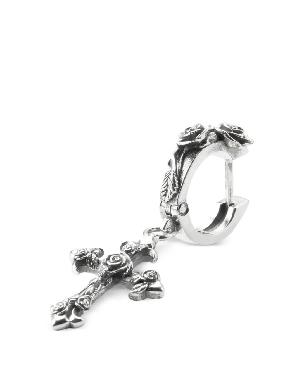 Emanuele Bicocchi Natural Rose Cross Earring for men