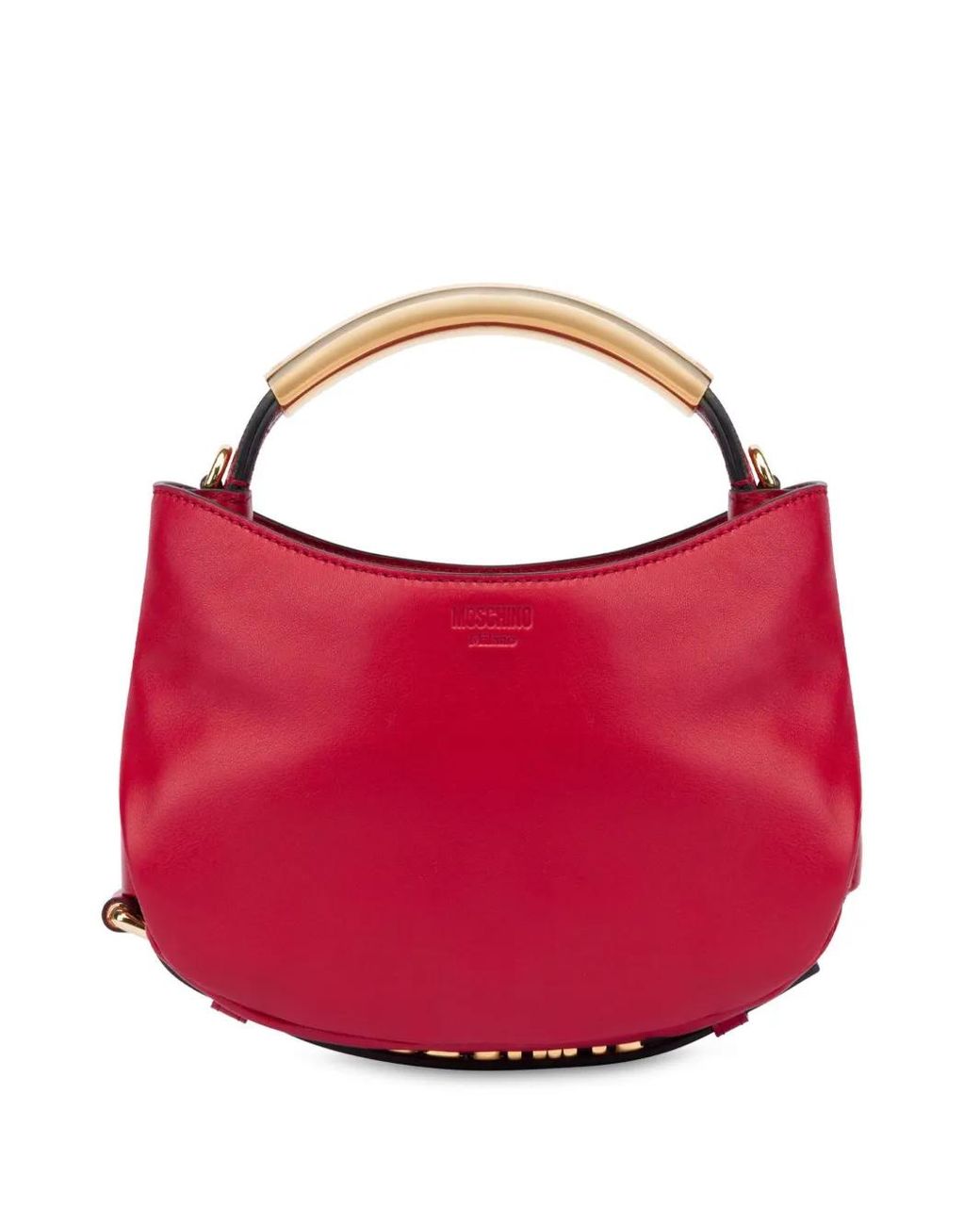 Moschino Red Small Handle Me Tote Bag