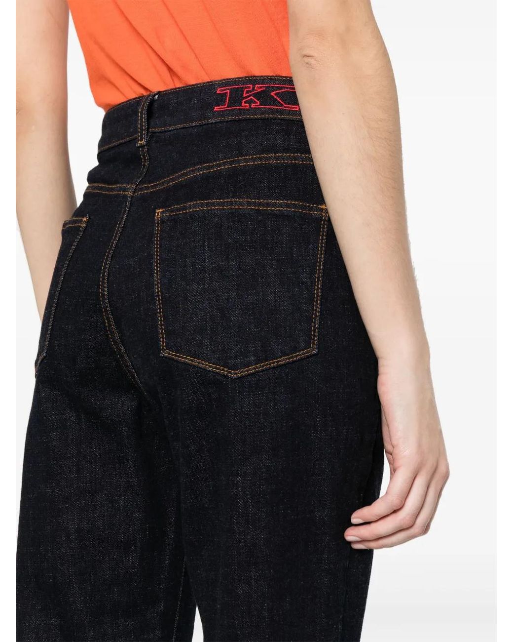 Kiton Black High-Rise Cotton Jeans
