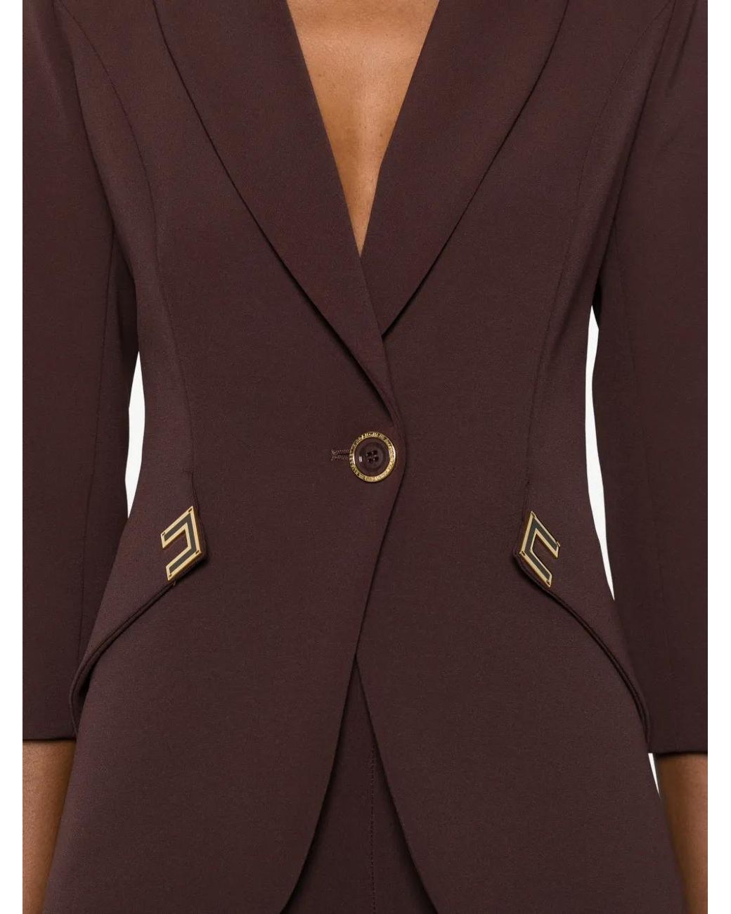 Elisabetta Franchi Brown Blazer En Crêpe