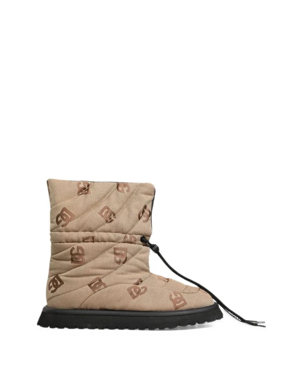 Dolce & Gabbana Natural Logo-Print Quilted Boots for men