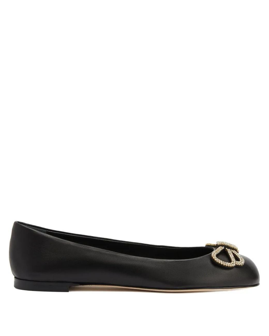 Giuseppe Zanotti Black Zari Embellished Flat