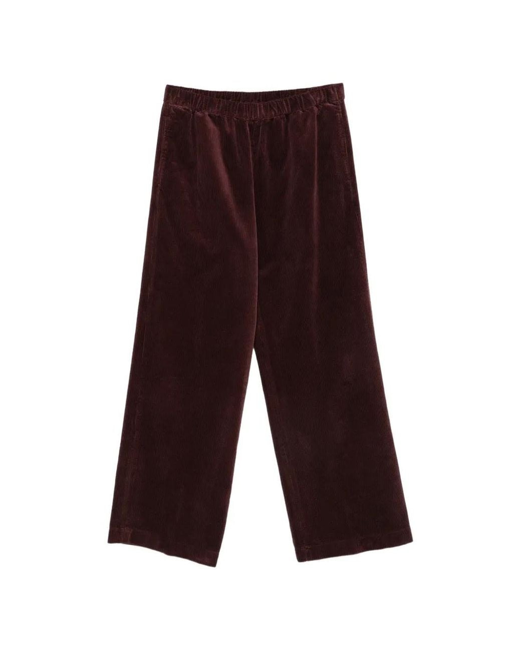 Aspesi White Corduroy Wide-Leg Trousers