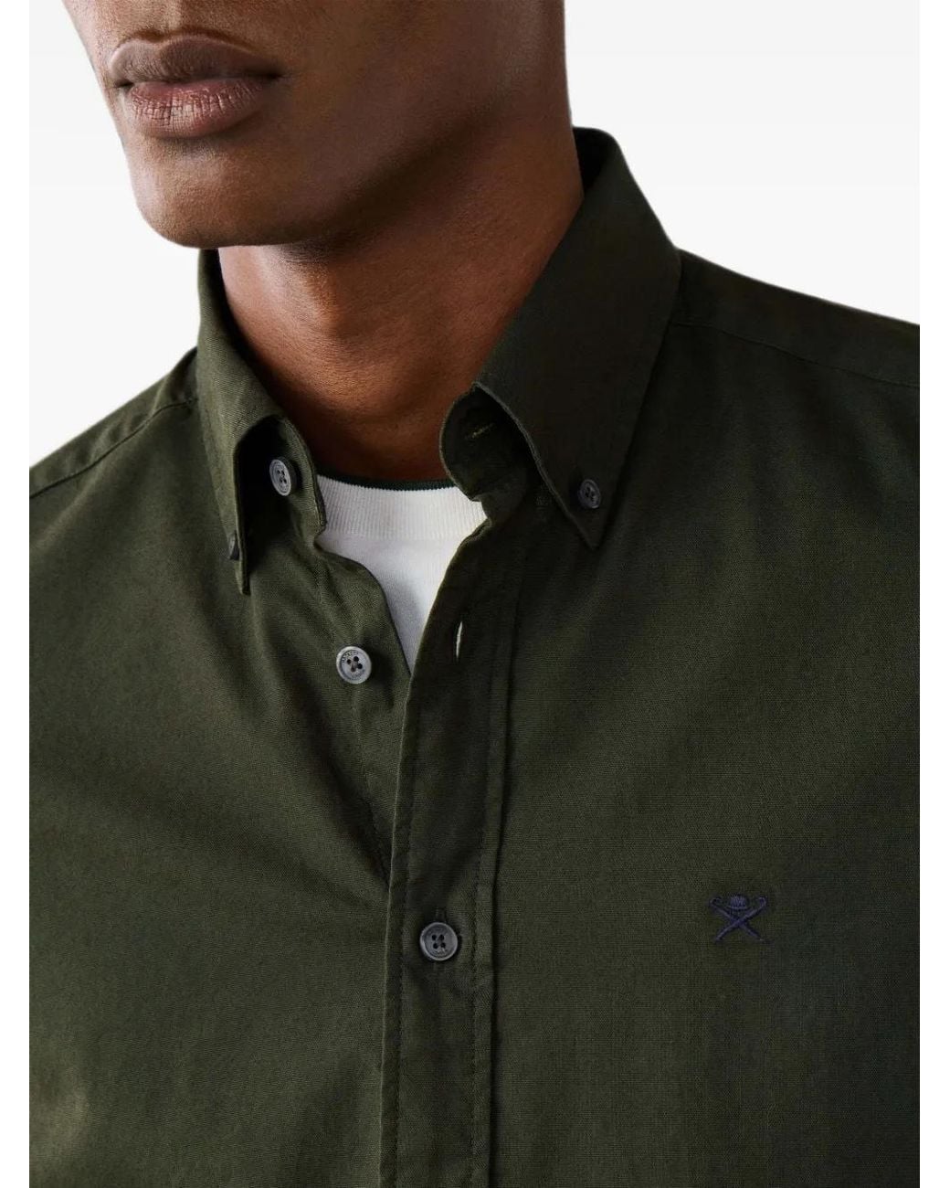 Camisa Oxford Brompton Con Botones Hackett de hombre de color Green
