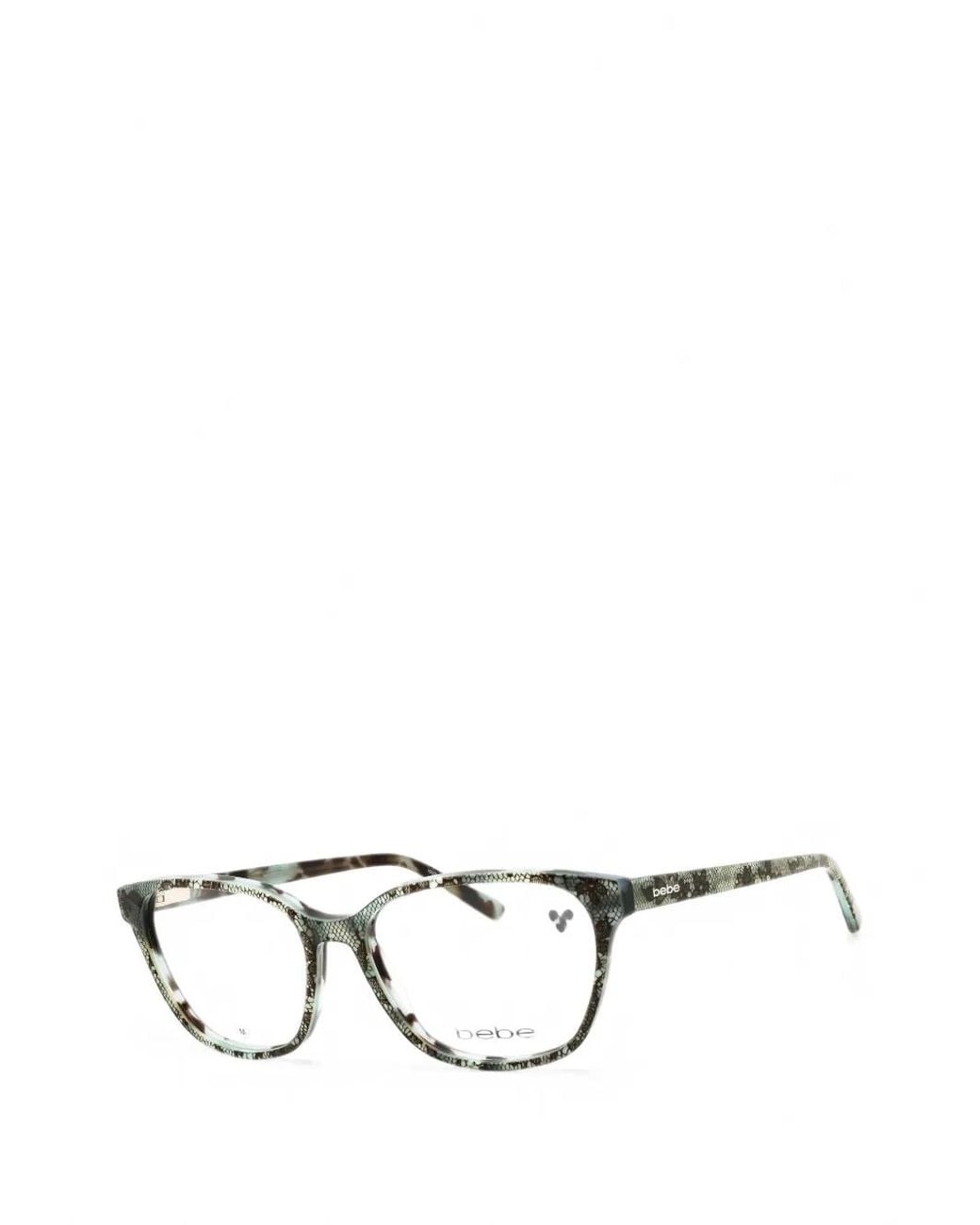 Bebe Green Lace-Pattern Rectangle-Frame Glasses