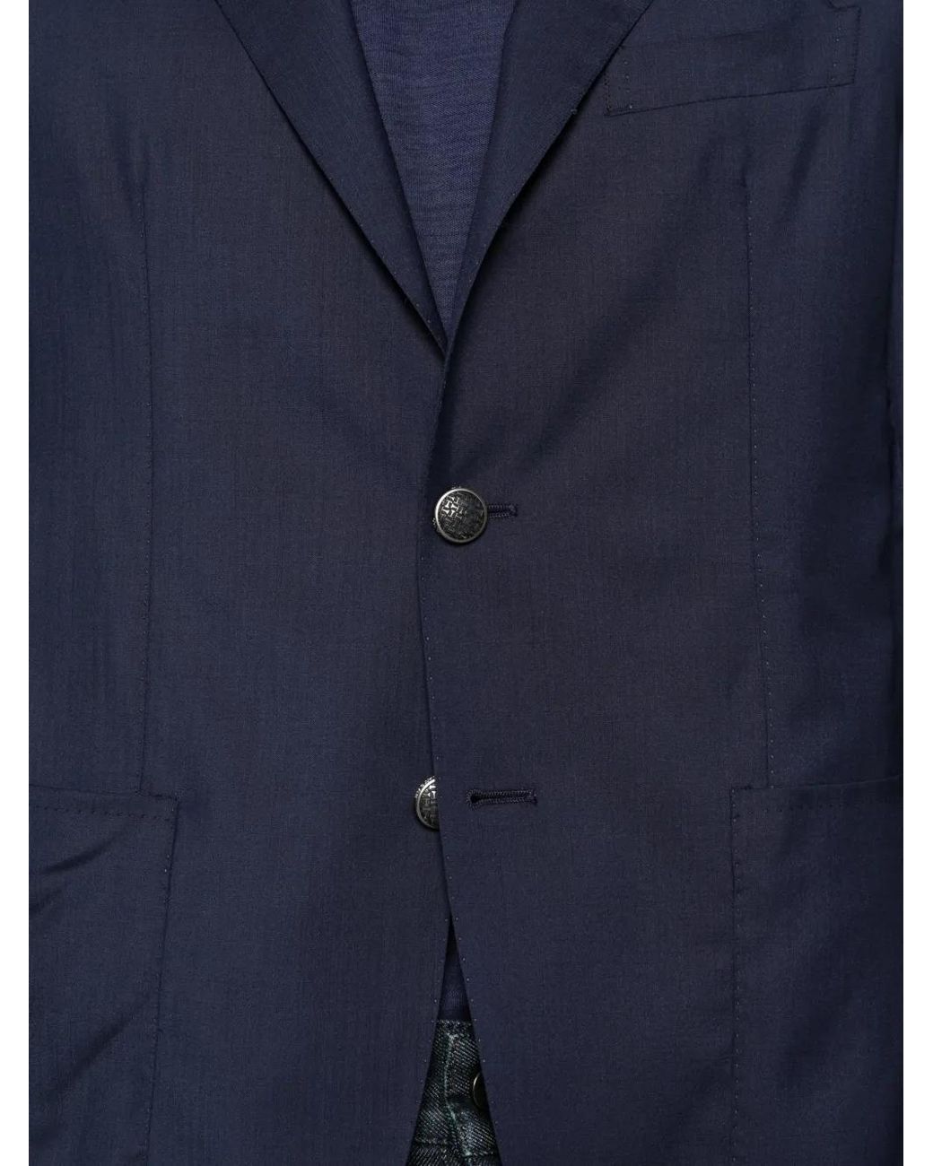 Tagliatore Blue Button-Fastening Two-Pocket Jacket for men