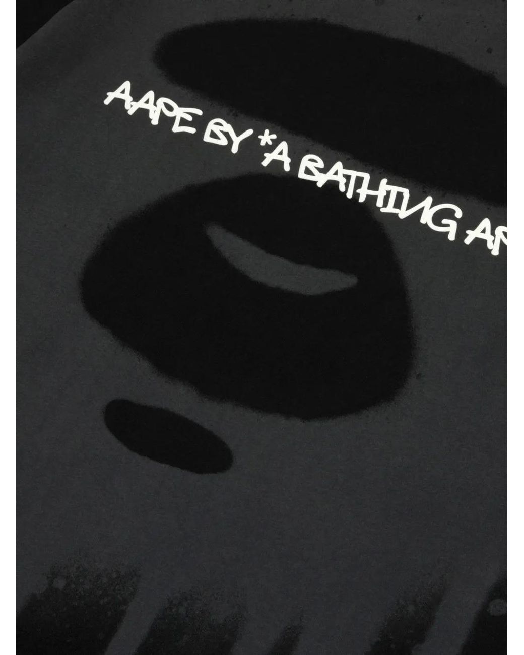 Aape By A Bathing Ape Black Aapeunvs Logo-Print Graffiti-Effect T-Shirt for men
