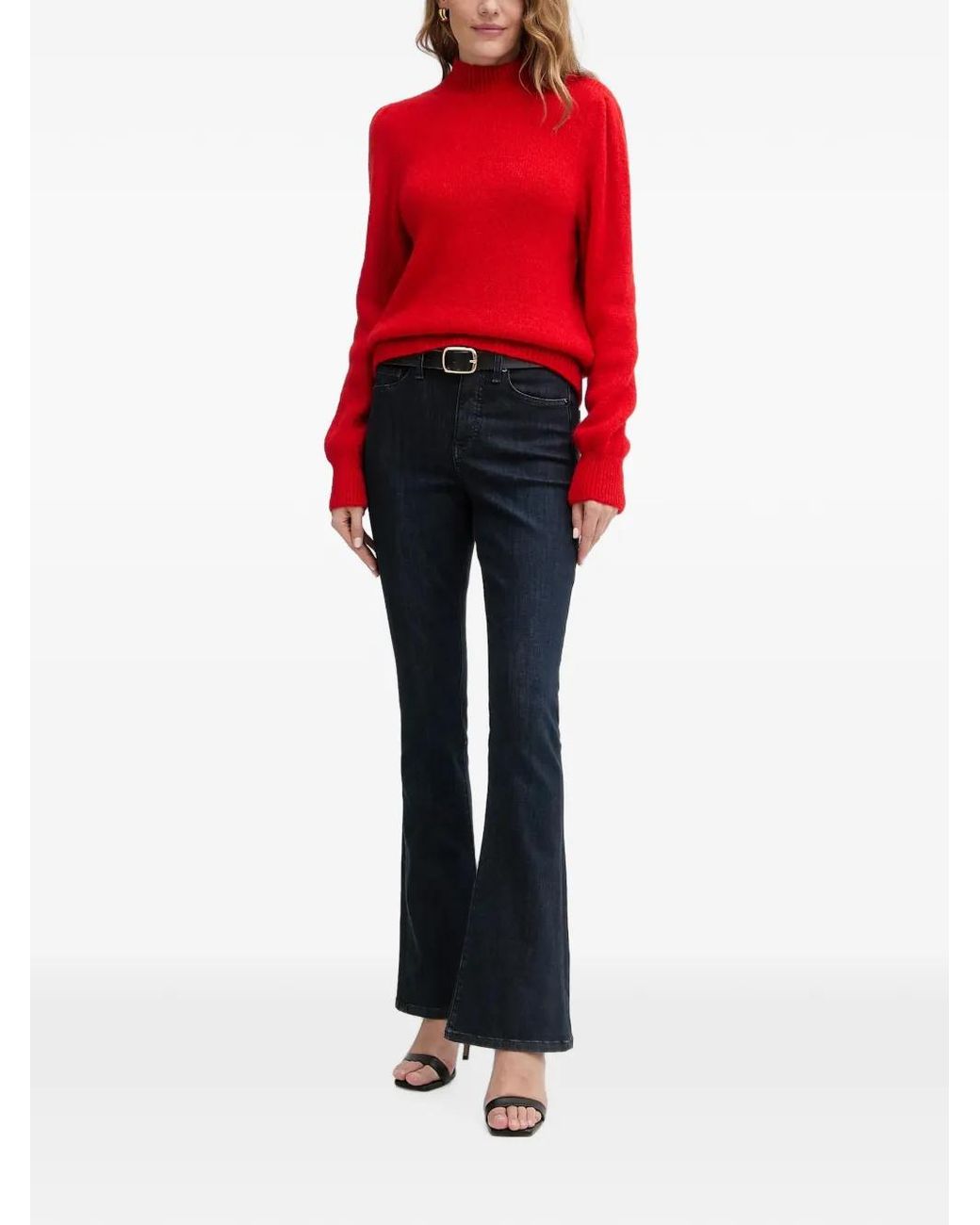 Morgan Red High-Neck Sweater
