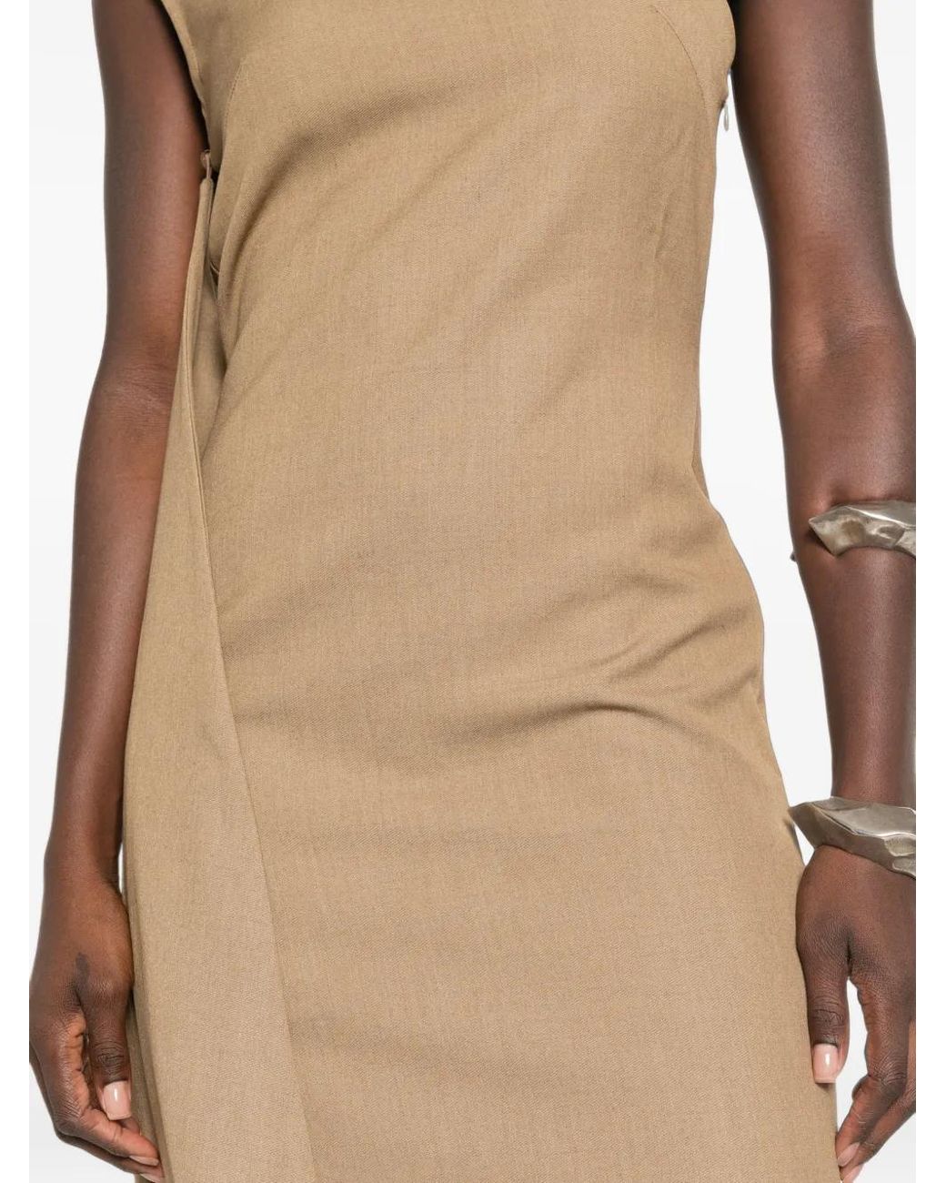 Source Unknown White Hasta Asymmetric Maxi Dress