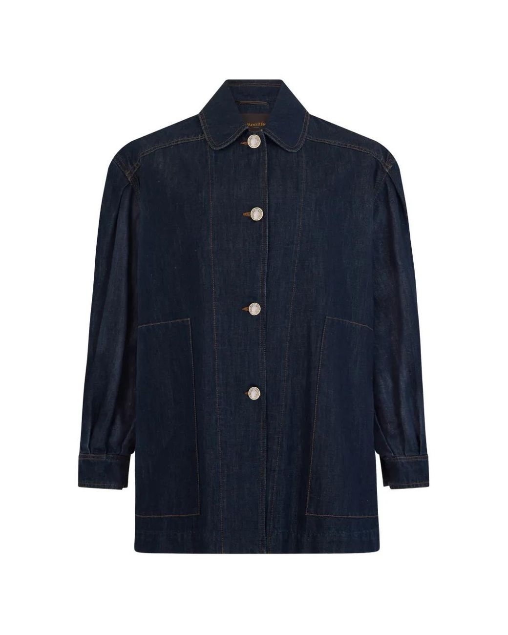 Moorer Blue Loose-Fit Denim Jacket