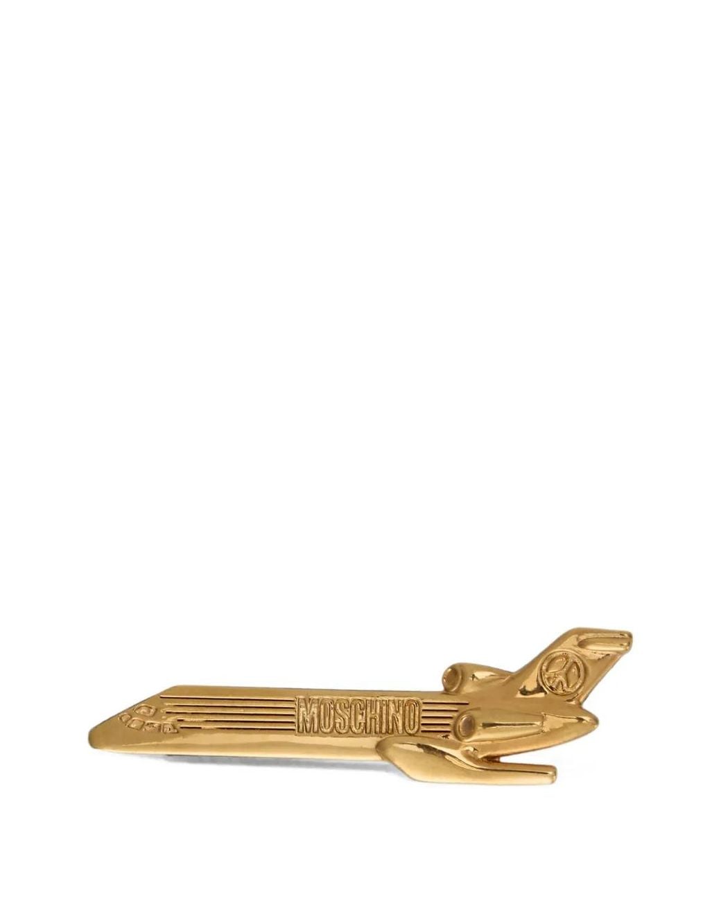 Moschino Metallic Airplane-Shape Pin