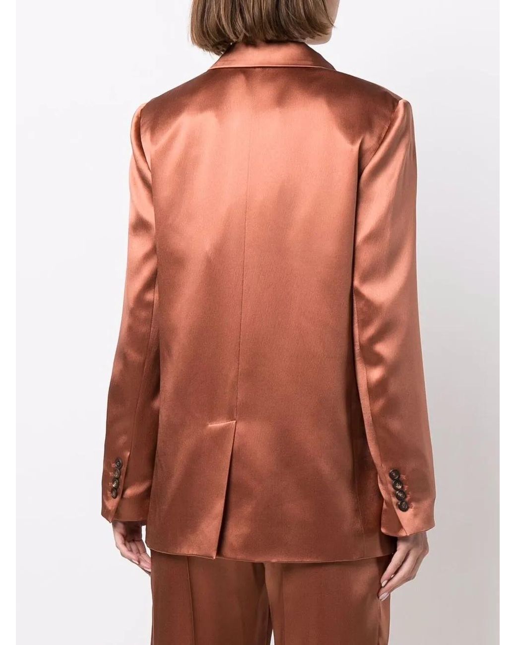 Brunello Cucinelli Pink Double-Breasted Silk Blazer