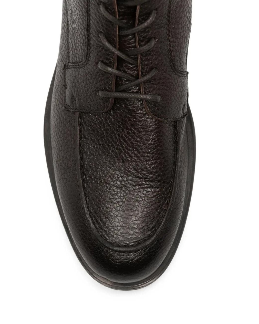 Henderson Black Leather Lace-Up Boots for men