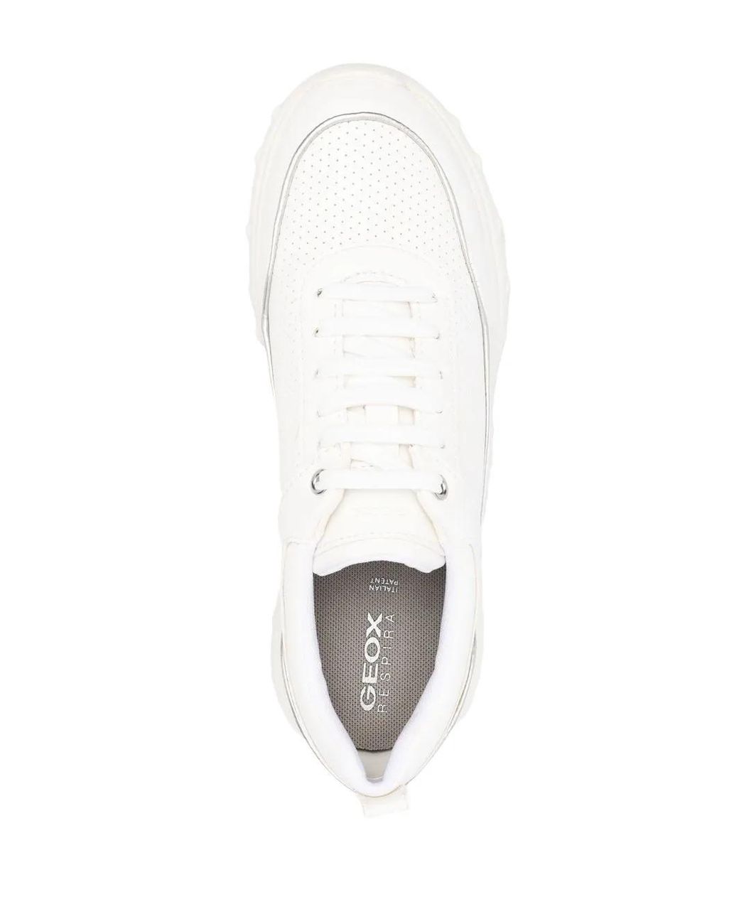 Geox White Alleniee Leather Sneakers