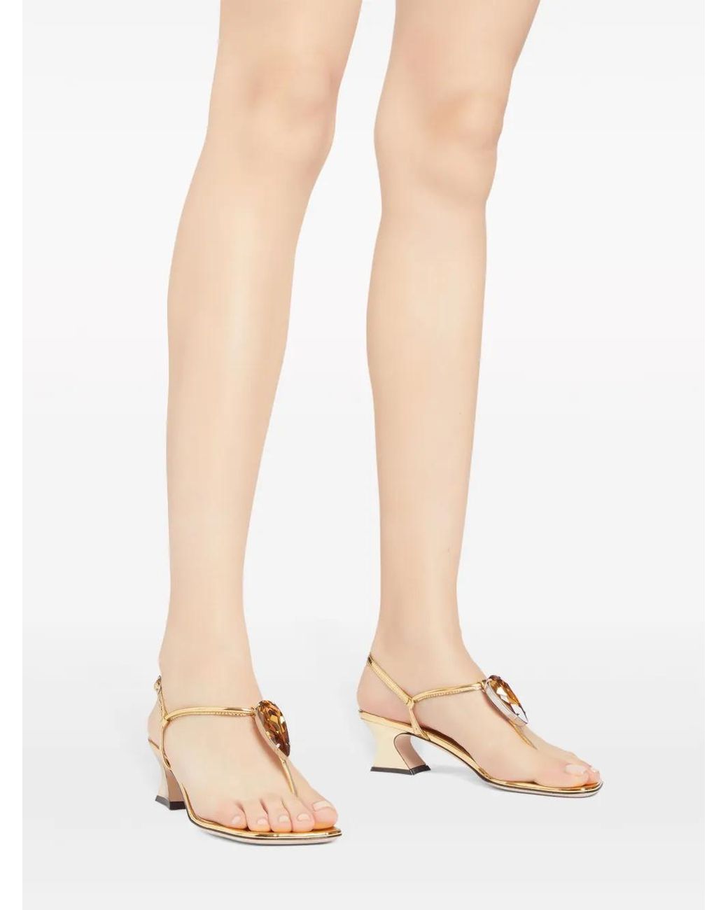 Giuseppe Zanotti Natural Anthonia 45Mm Rhinestone-Embellished Thong Sandals