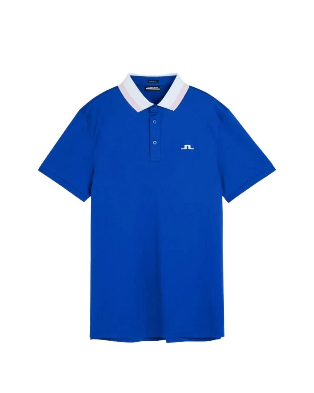 J.Lindeberg Blue Logo-Embroidered Colour-Block Polo Shirt for men