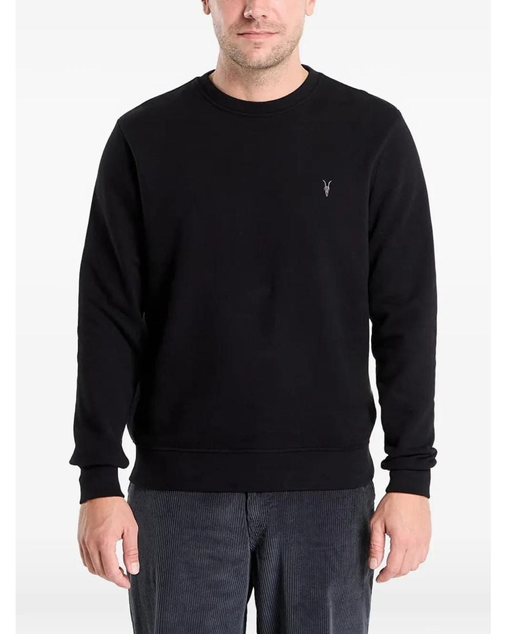 AllSaints Black Raven Logo-Embroidered Sweatshirt for men