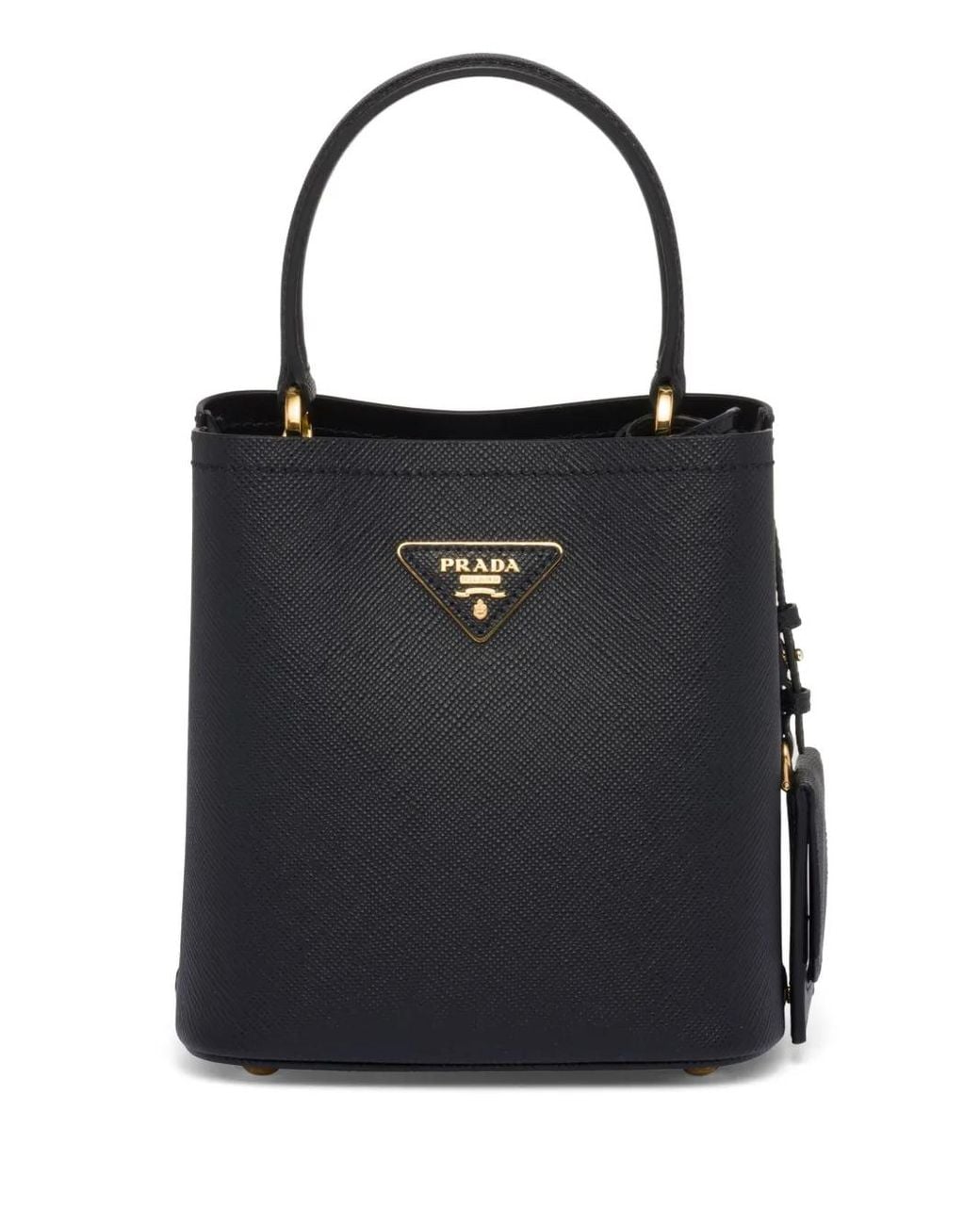 Prada Black Small Saffiano Leather Panier Bag