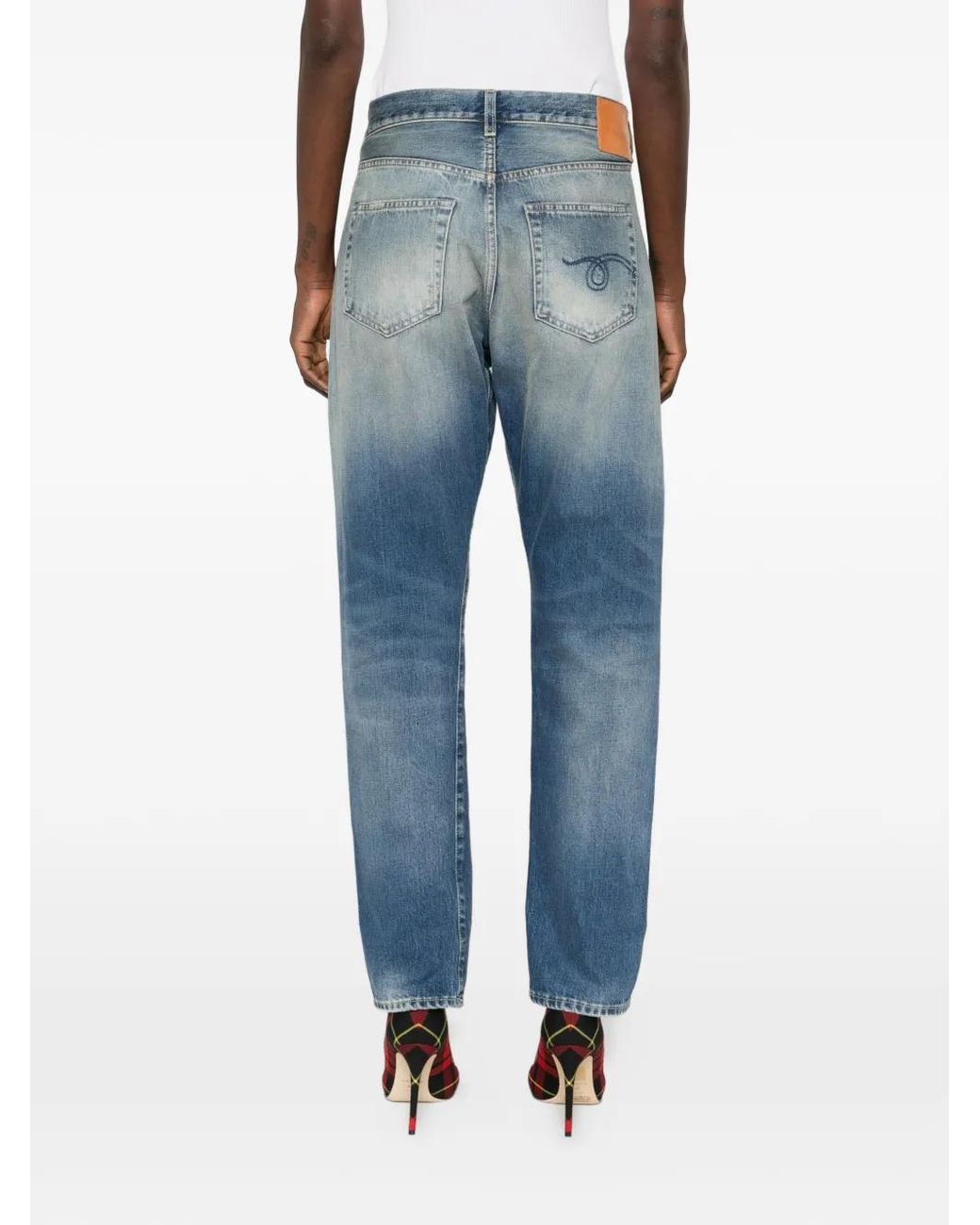 R13 Blue Cross Front Denim Jeans