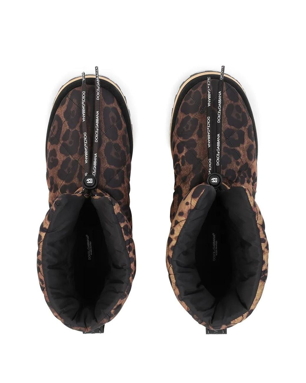 Dolce & Gabbana Brown Leopard-Print Boots for men