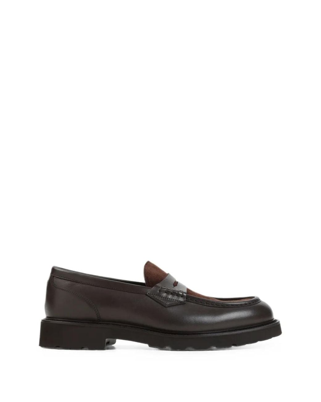 Canali White Suede-Panelled Chunky-Sole Loafers for men