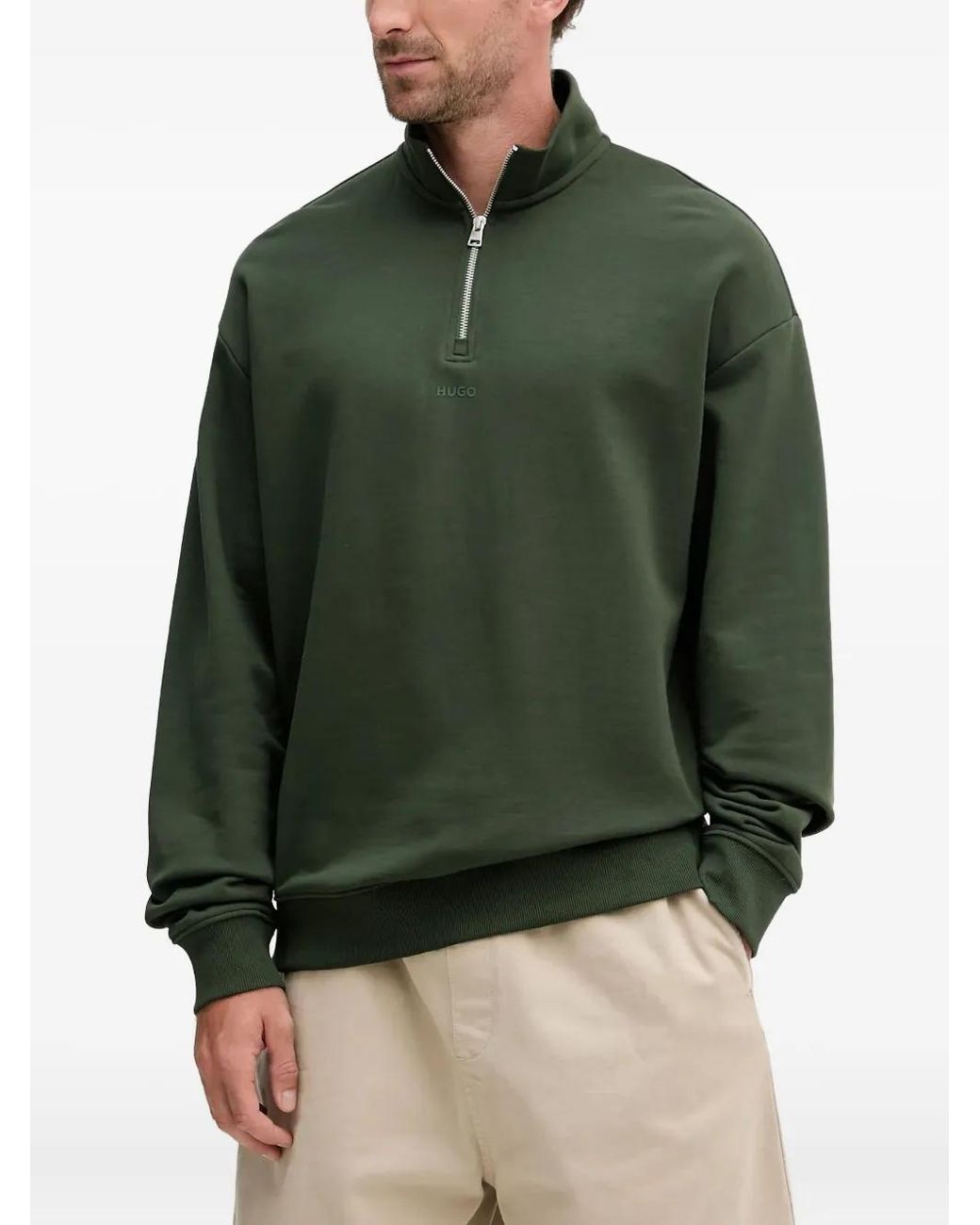 HUGO Green Logo-Detail Sweatshirt for men