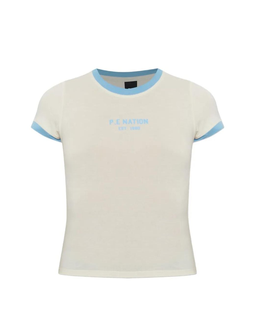 P.E Nation White Reveal Logo-Print T-Shirt