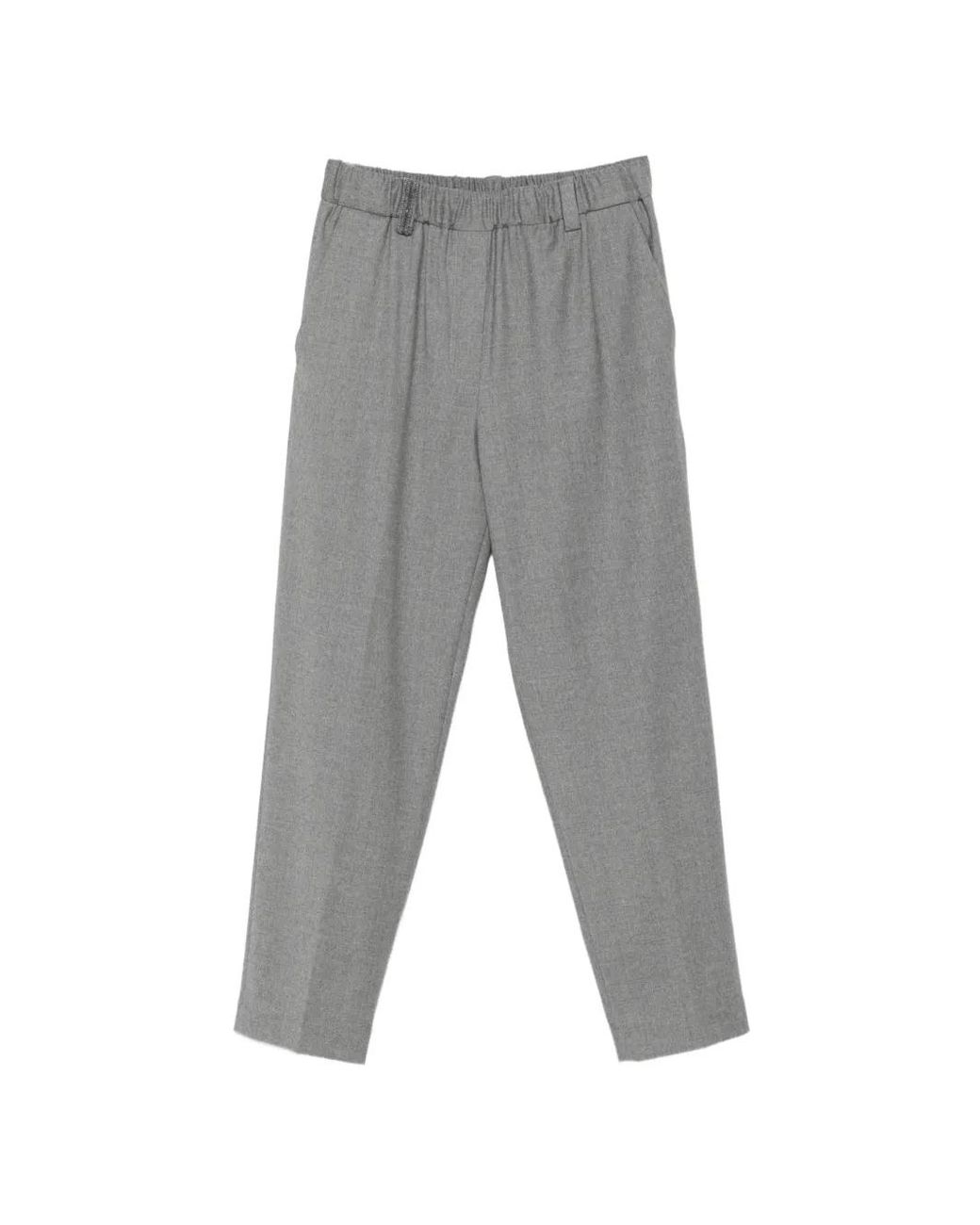 Antonelli Gray Elasticated Tapered Trousers