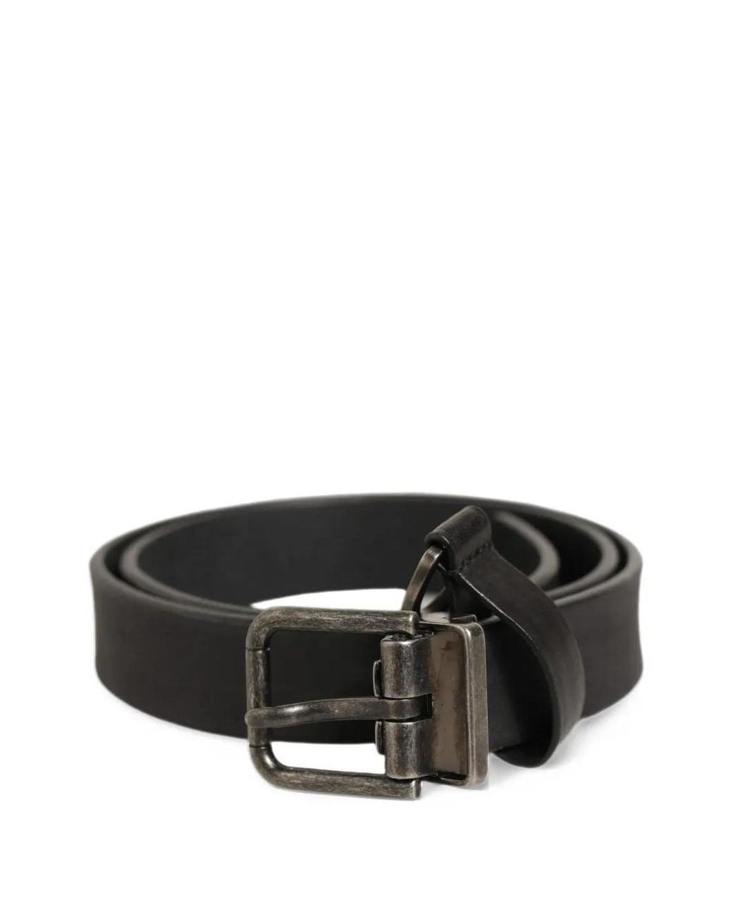 Dolce & Gabbana Black Antique-Finish Buckle Belt