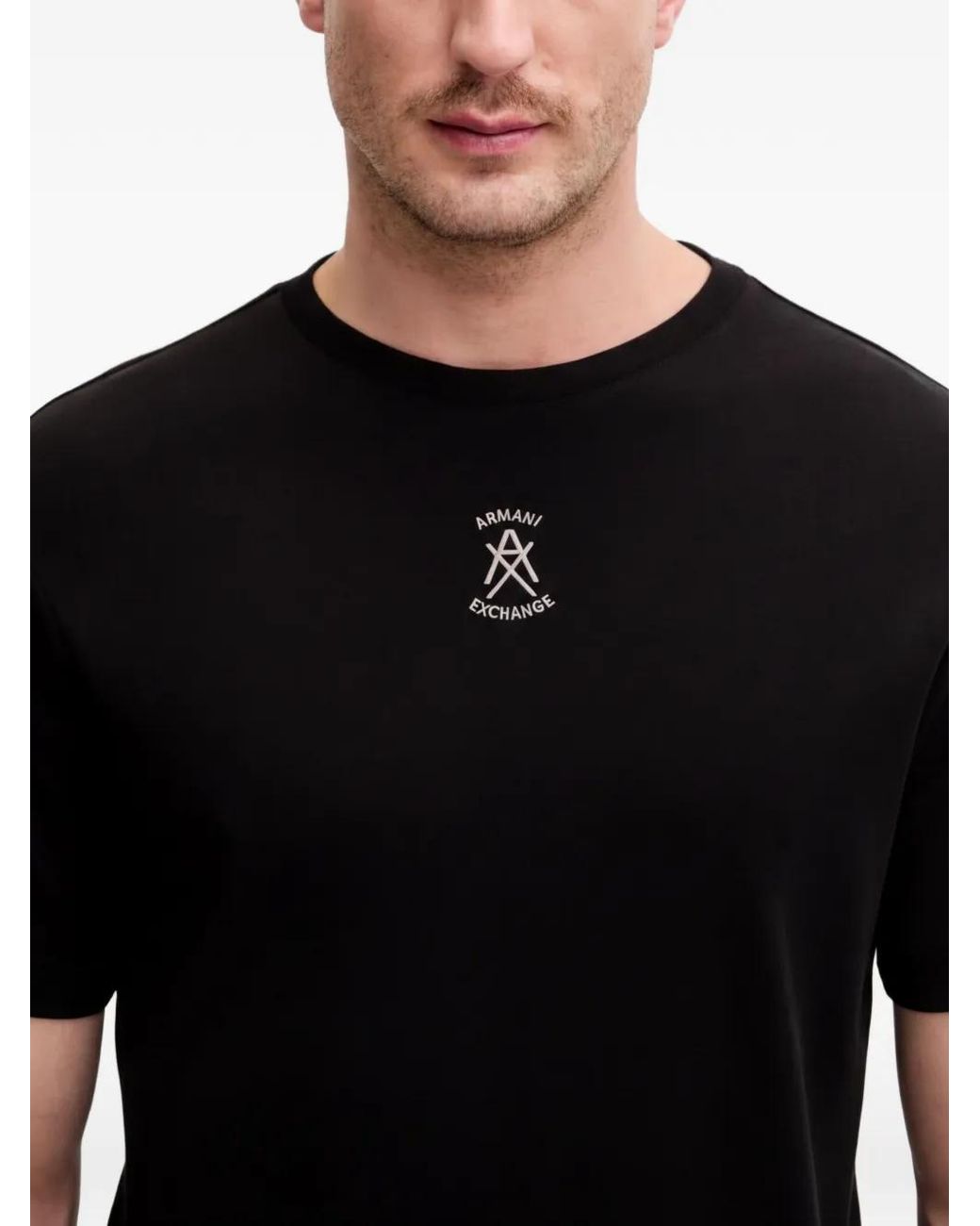 ARMANI EXCHANGE Black Crew-Neck T-Shirt for men