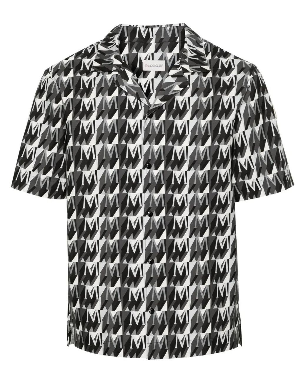 Moncler Black Logo Print Shirt for men