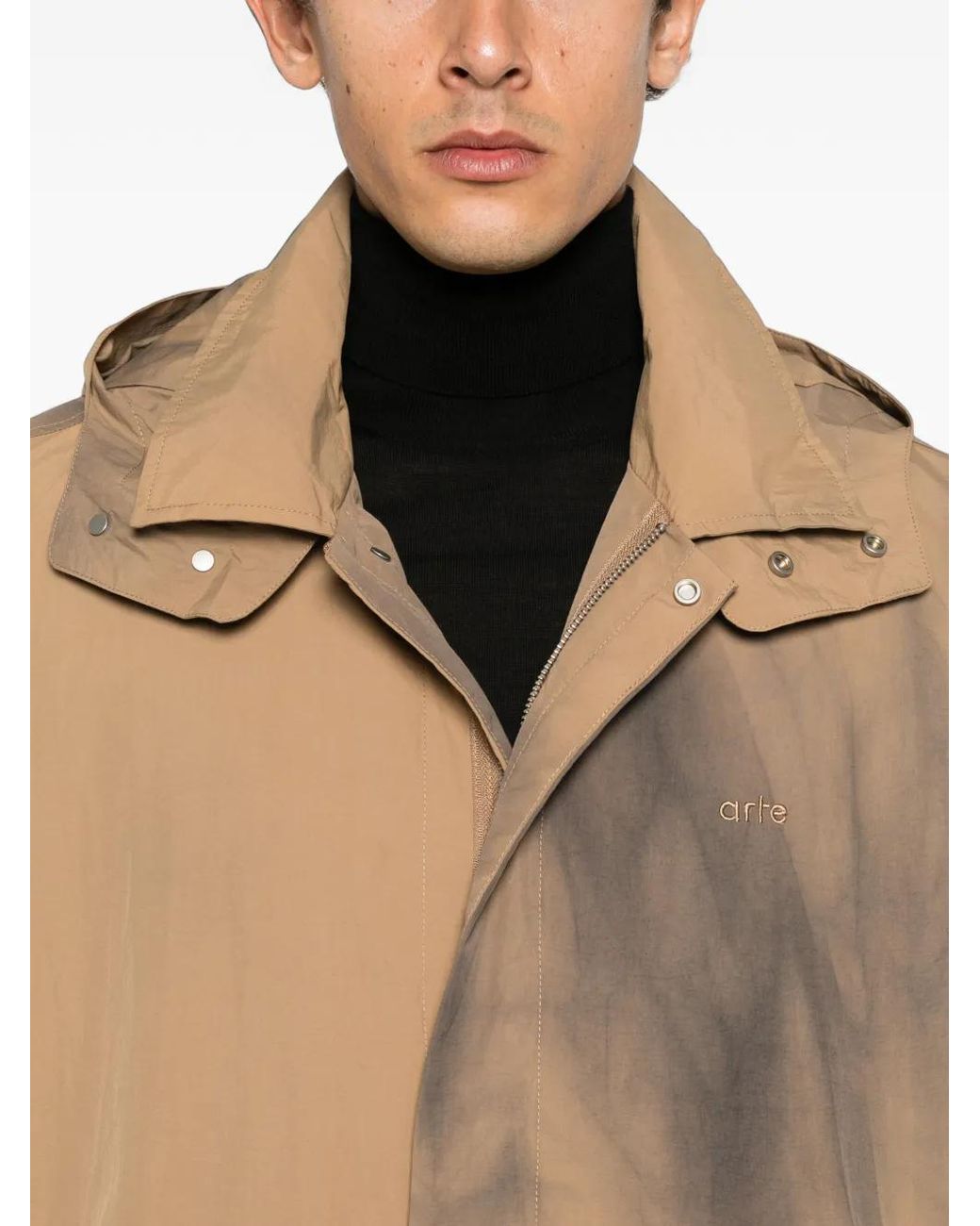 Arte' Natural Manteau À Effet Taches De Peinture Et Capuche for men