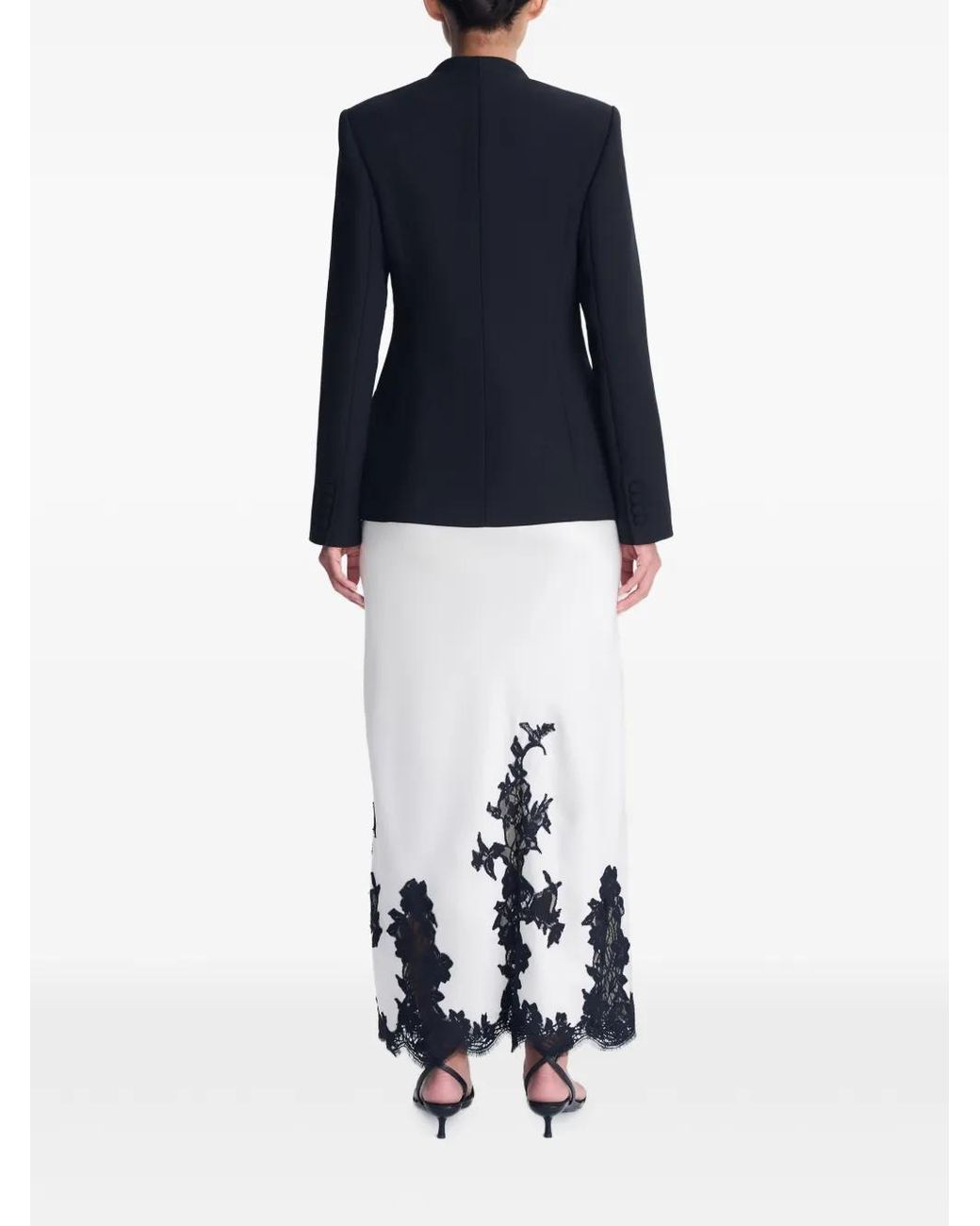 Jonathan Simkhai Black Hagar Lace-Trim Gown