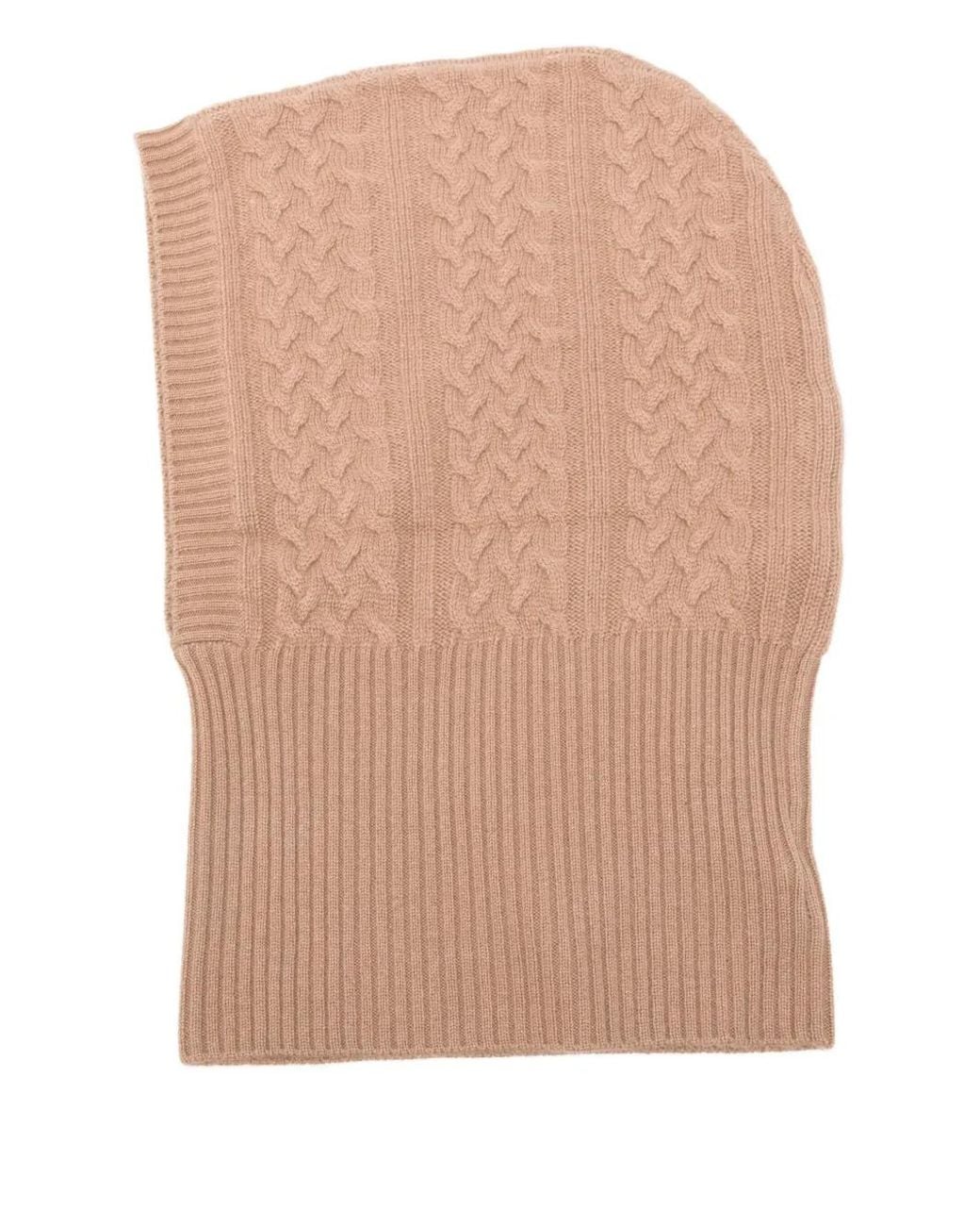 Max Mara Natural Balaklava Mit Zopfmuster