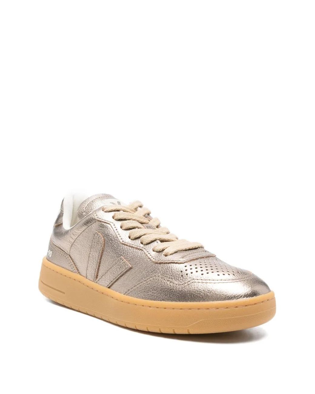 Veja Metallic V-90 Leather Sneakers