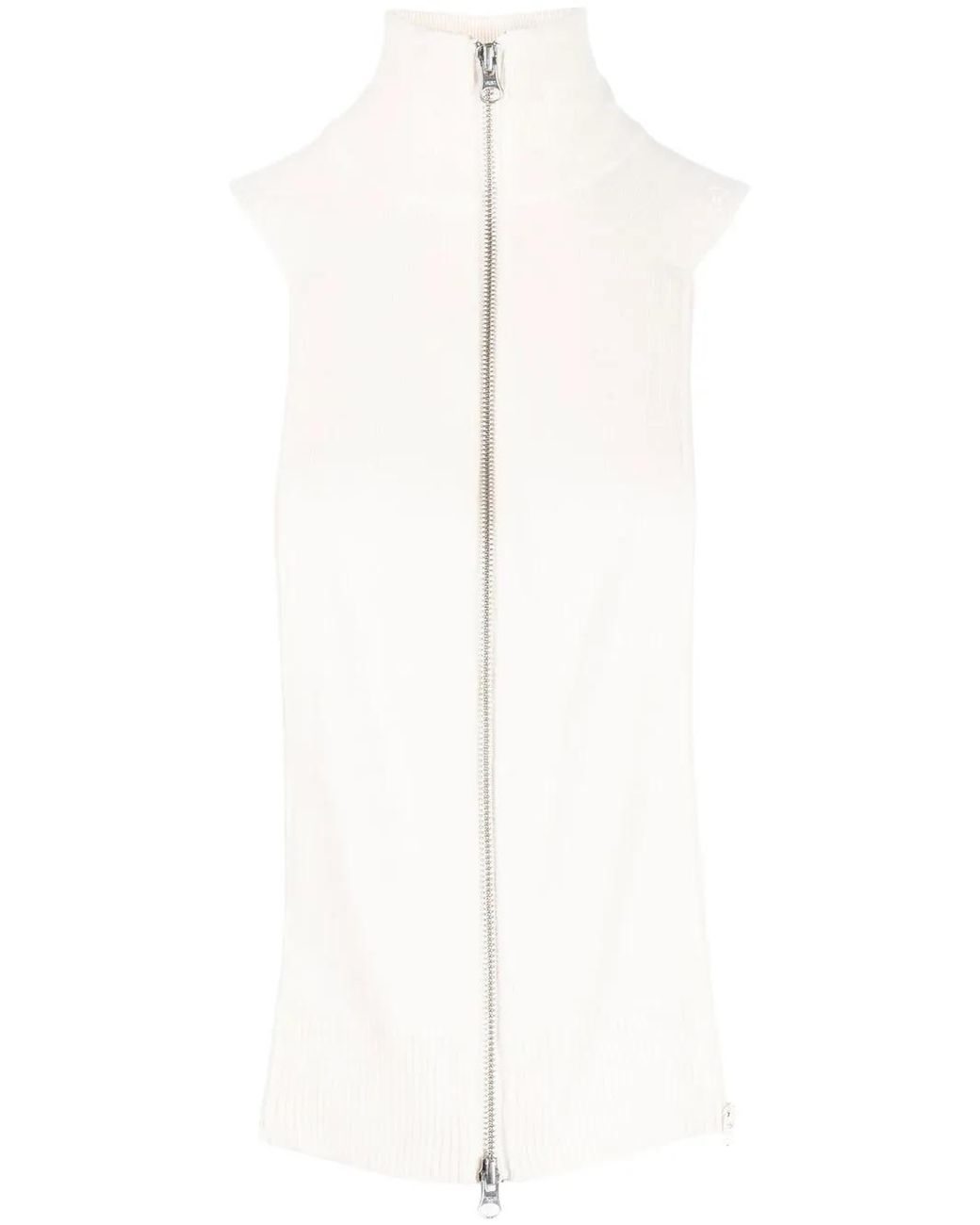 Veronica Beard White High-Neck Cashmere Knitted Top