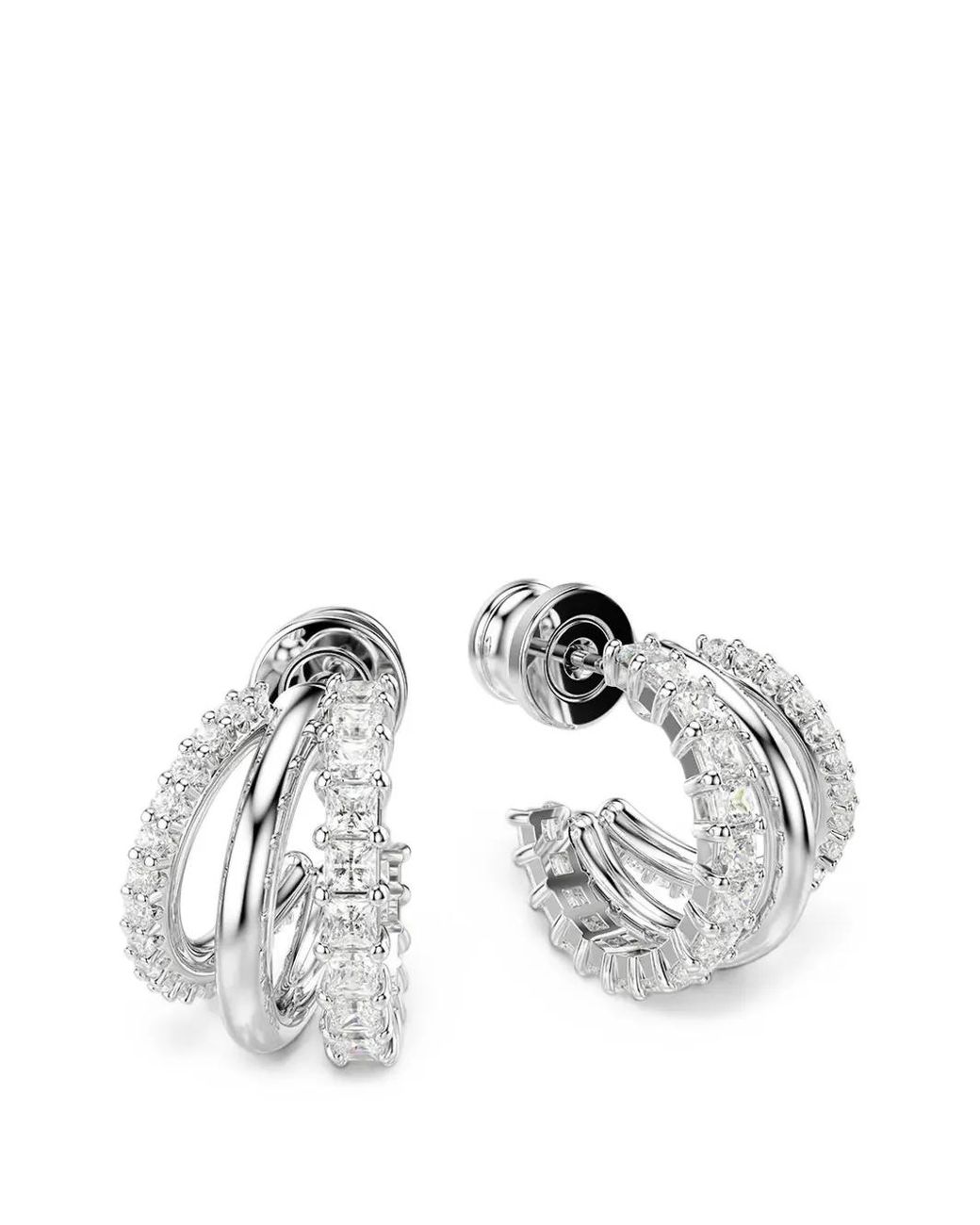 Swarovski White Hyperbola Crystal-Embellished Multi-Hoop Earrings