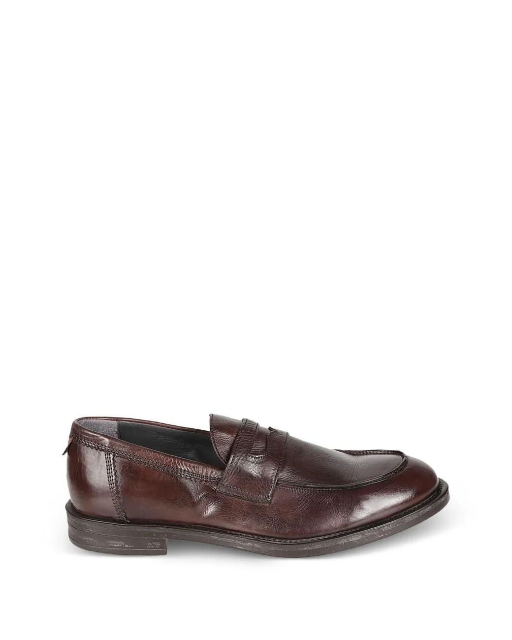 Moma Brown Almond-Toe Loafers for men