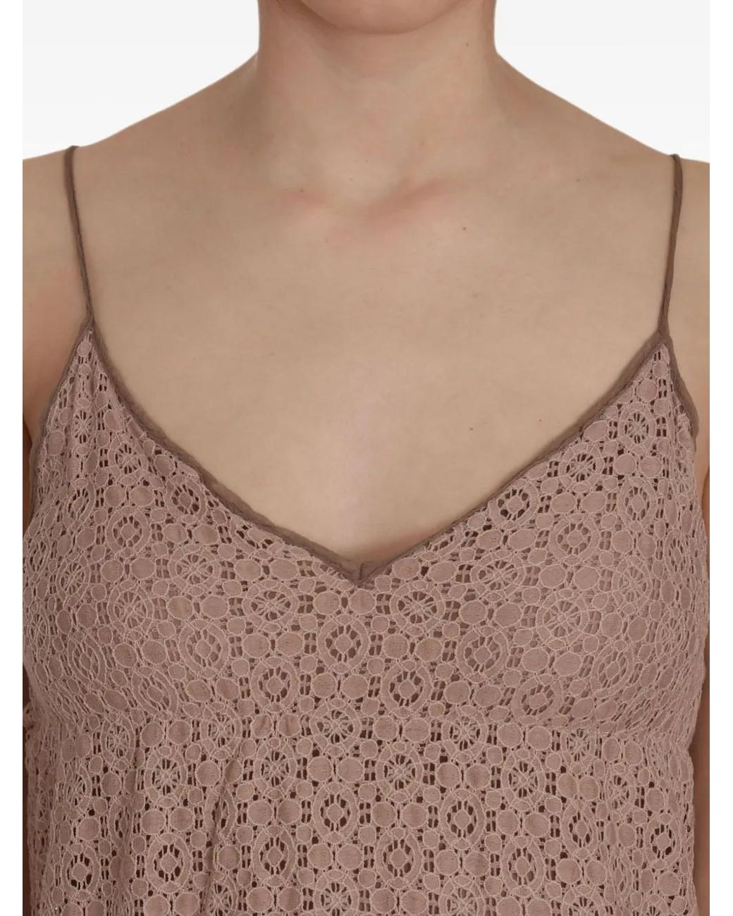 Pink Memories Natural Lace Spaghetti-Strap Mini Dress