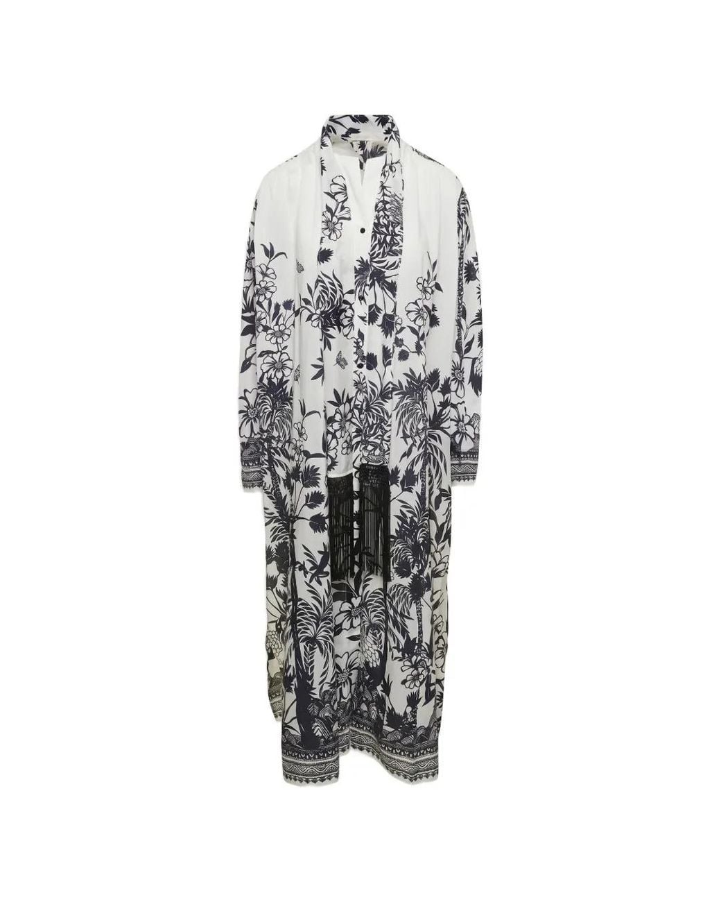 Anjuna White Emilia Graphic-Print Shirt Dress