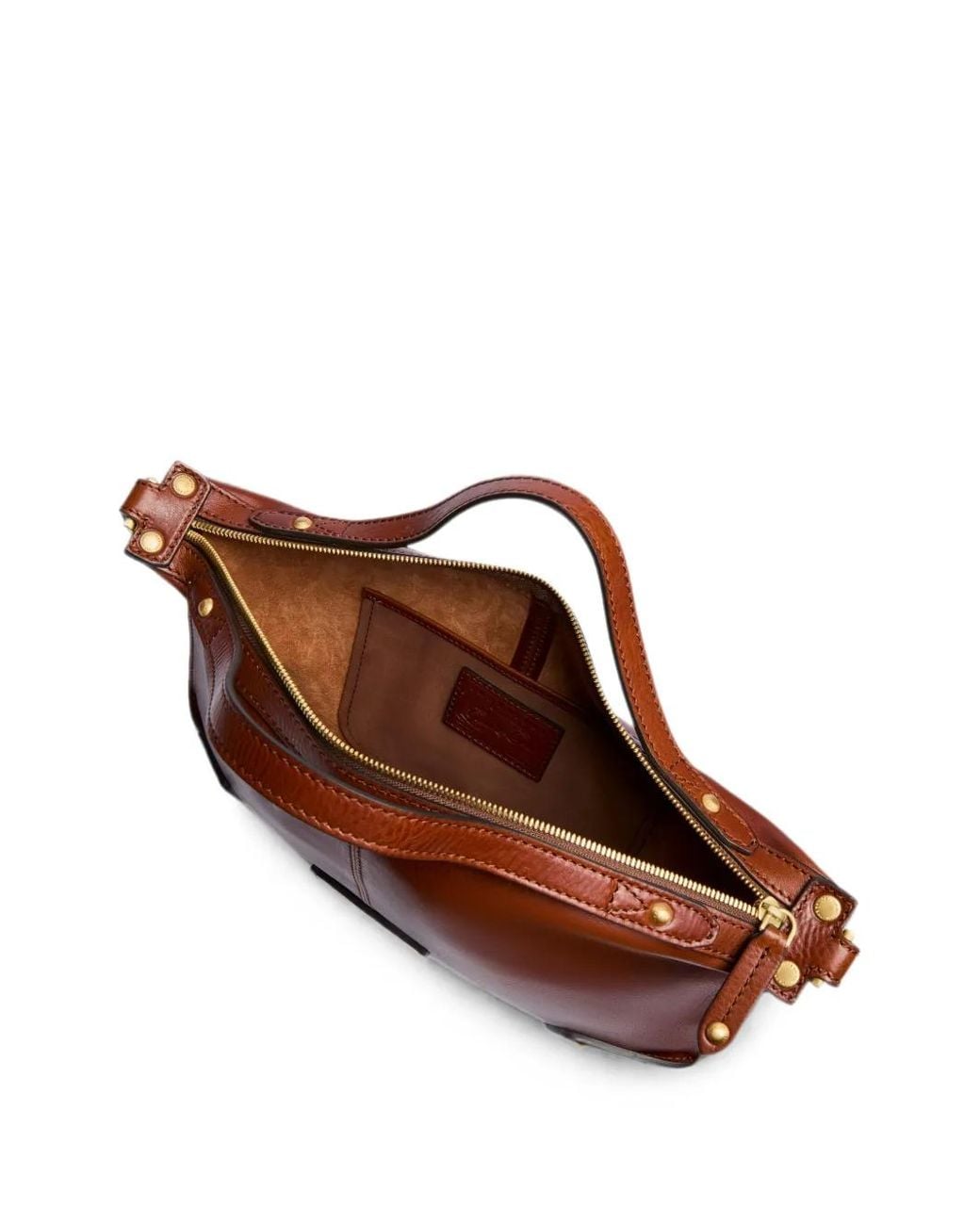 The Bridge Brown Leather Zip-Top Cross Body Bag